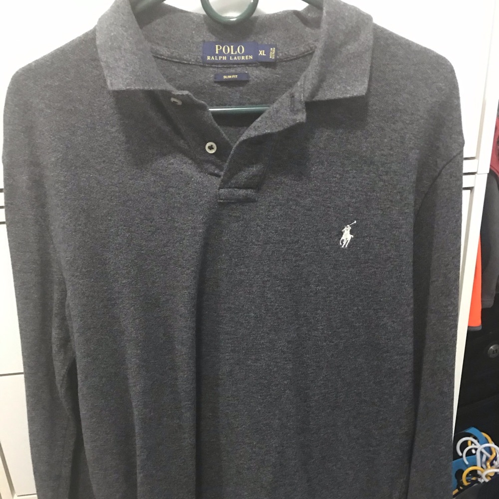 Long sleeve polo slim fit XL